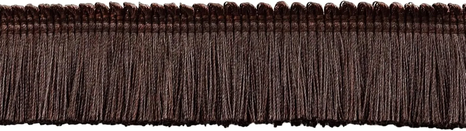 1 1/2" Long (3.5cm) Basic Trim Collection Brush Fringe Trim (0150SB) Mocha Brown #D2 (Dark Brown) 5 Yard Value Pack (4.5m/15 ft)