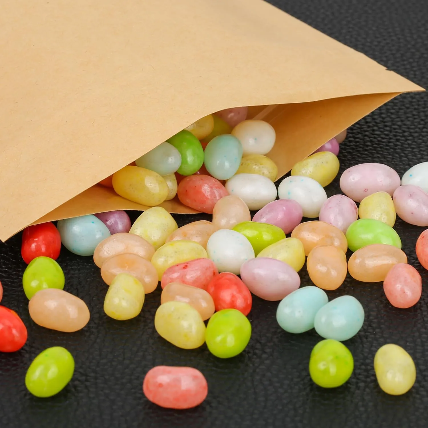 100 Pcs Resealable bags, 5.5" x 7.9" Stand Up Kraft Paper Bags with Matte Window, Zip Lock Food Storage Bags for Packaging Products, Reusable, Sealable