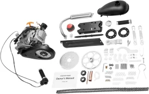 100cc 4 Stroke Gas Motorized Motor Kit Bike Engine Set Bicycle Modified Engine Single Cylinder Air Cooling OHV Black & Silver (Chain Type)