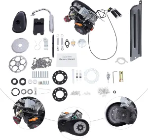100cc Bicycle Engine Kit, 4-Stroke 3.5HP Gas Powered Motor for Bicycle Kit, 3600RPM Single Cylinder Petrol Engine Kit, 50km Max Speed Bike Engine Kit Motor for Bike Bicycle Scooter