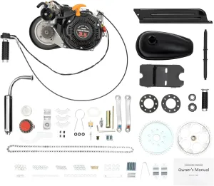 100cc Bicycle Engine Motor Kit, 4 Stroke 3HP Motorized Bike Kit Bicycle,Gas Motorized Bike Conversion Full Set Petrol Oil Bicycle Motor Refit Kit Belt Drive