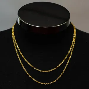 10k Yellow Gold Solid Heavyweight Cable Link Chain Bundle 20"   22" 3mm
