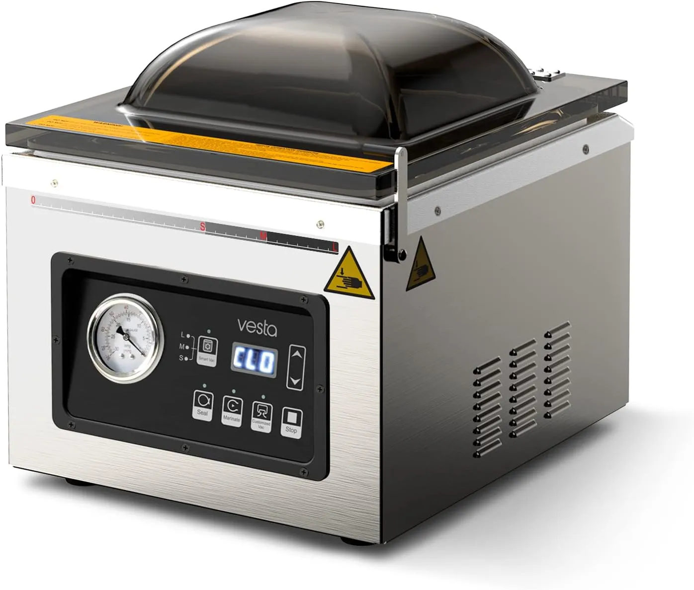 12 inch Chamber Vacuum Sealer with Dry Pump | Heavy Duty, Ideal for Wet Food, Liquids, Powders and Sous Vide, work well with bags from Vacmaster and Avid Armor, Industrial Grade, Vesta Precision DP12