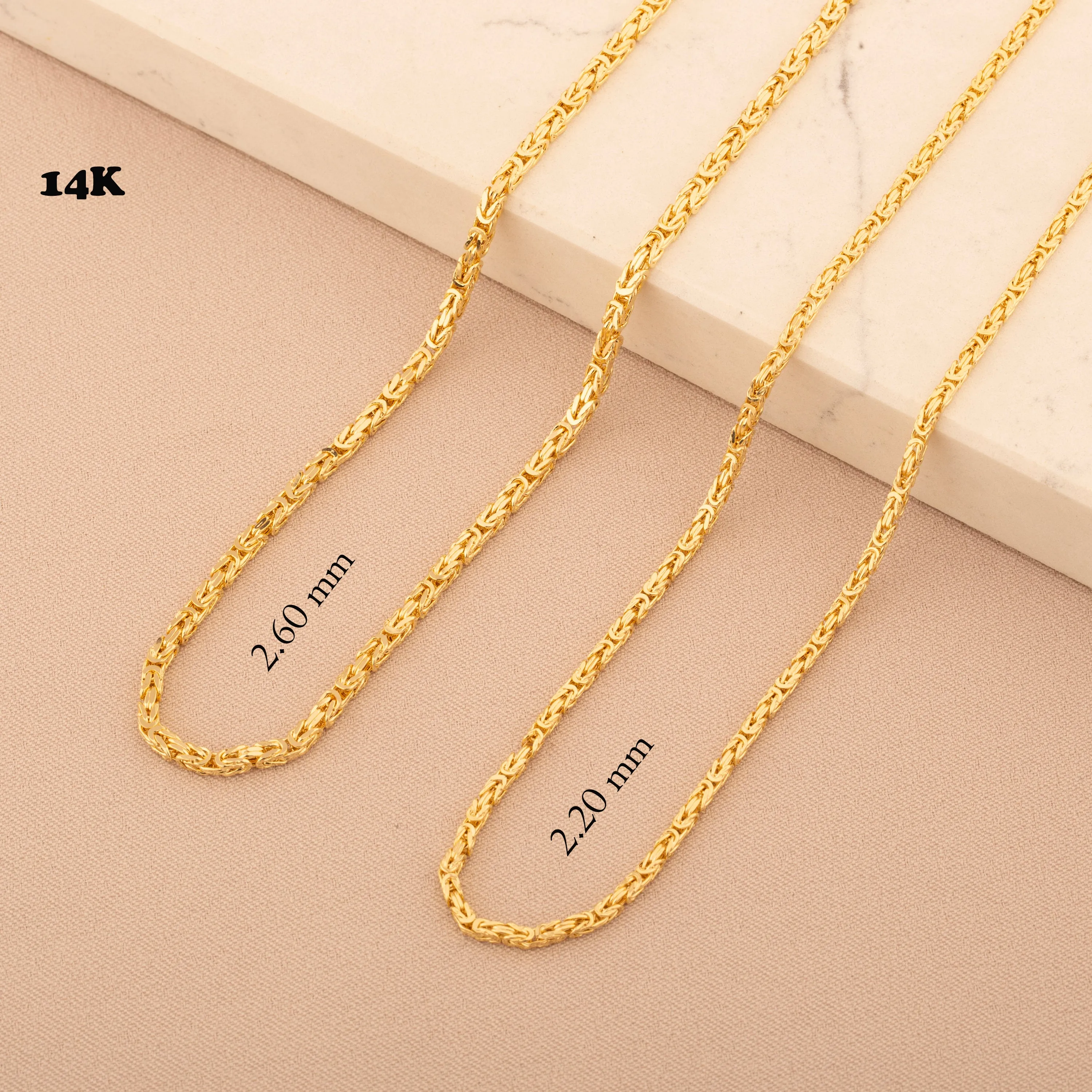 14K Gold Byzantine Chain Necklace - Exquisite Craftsmanship