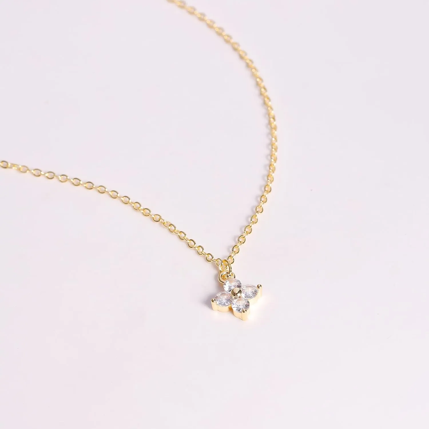 14K Gold Plated Necklace for Women - Dainty Flower, Leaf, Bead, Tree, Bee, Sun, Bar, Infinity, Star, Arrow, Teardrop, Butterfly, Boot, Cirlce, Bow Pendant Necklaces, Simple Jewelry