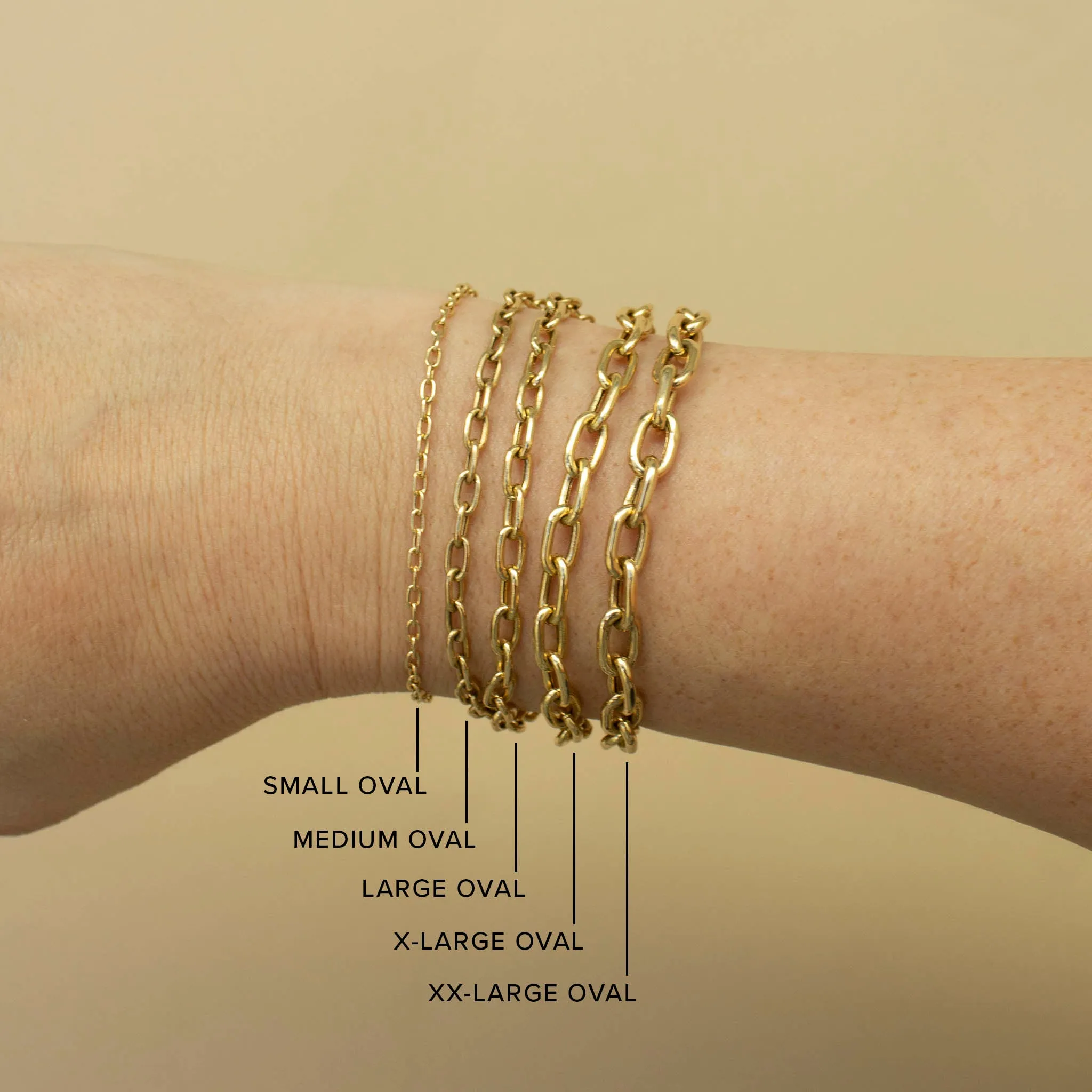 14k Medium Square Oval Link Chain Toggle Bracelet