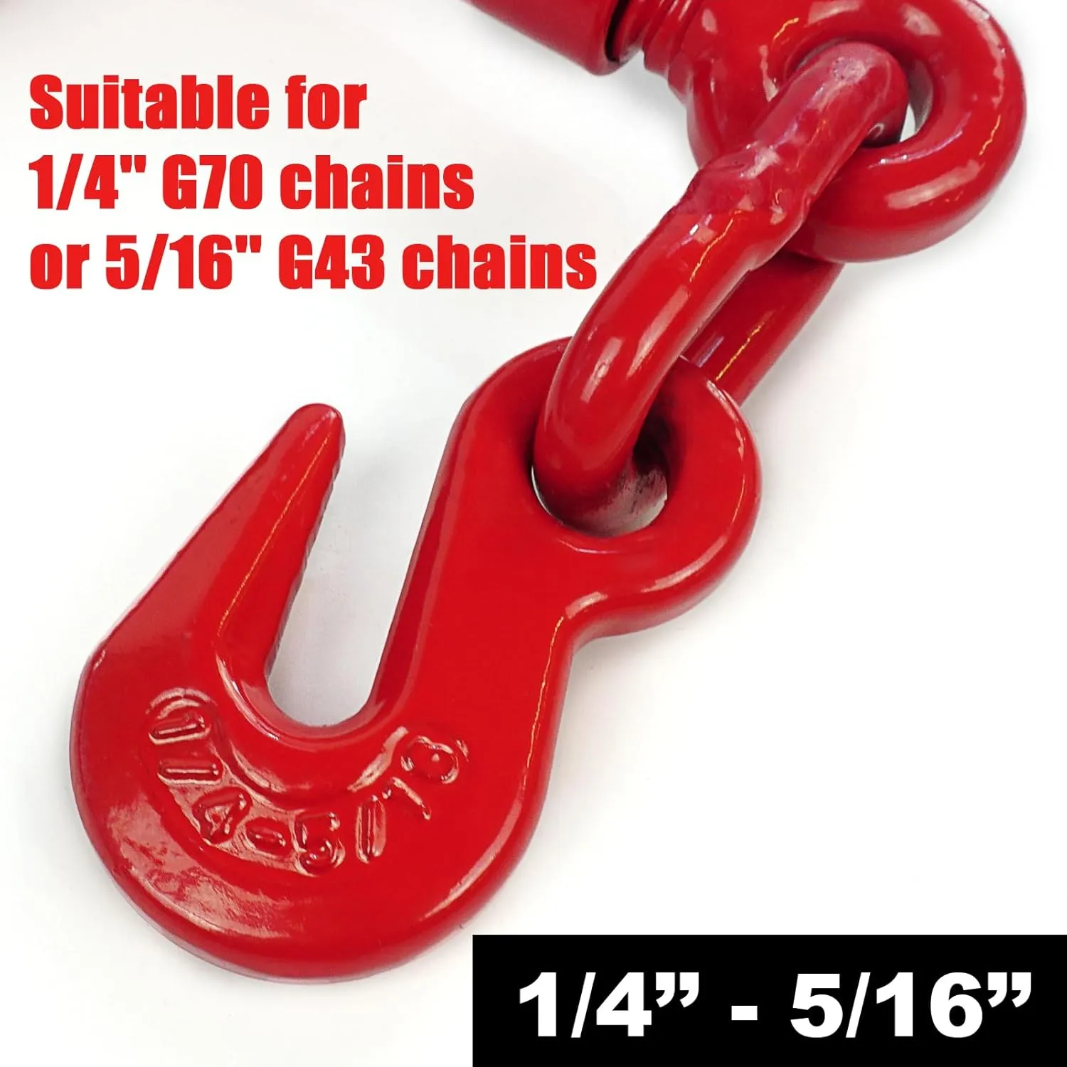 1/4"-5/16" Chain Load Binder, Chain Binder Have Working Load Limit of 2,600 Lbs, Tie Down Heavy Loads to Truck or Flatbed Trailer, Towing Cargo for Most Industrial Applications, Red(2 Pcs)