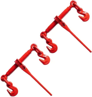 1/4"-5/16" Chain Load Binder, Chain Binder Have Working Load Limit of 2,600 Lbs, Tie Down Heavy Loads to Truck or Flatbed Trailer, Towing Cargo for Most Industrial Applications, Red(2 Pcs)