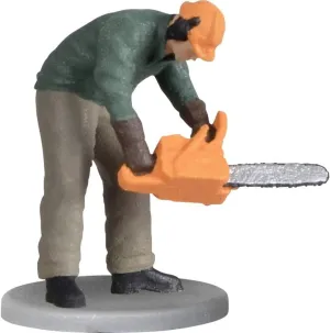 1548 Lumberjack with chain saw moving figures