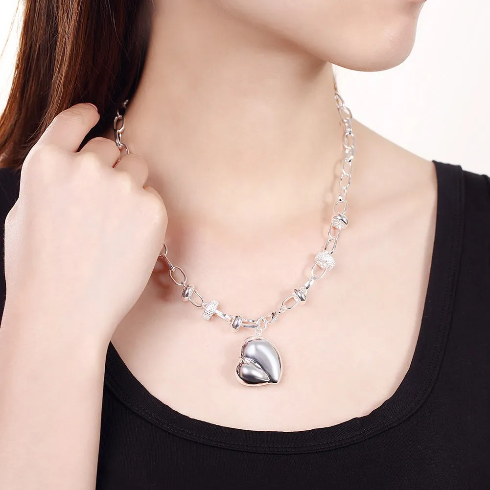 18-INCH Simple Heart Pendant Necklace