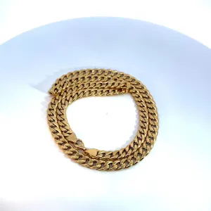 18k Gold Plated Cuban Link Chain Bracelet – Durable Stainless Steel, Hypoallergenic, 8mm Wide, Stylish Unisex Jewelry, Perfect for Daily Wear or Special Occasions
