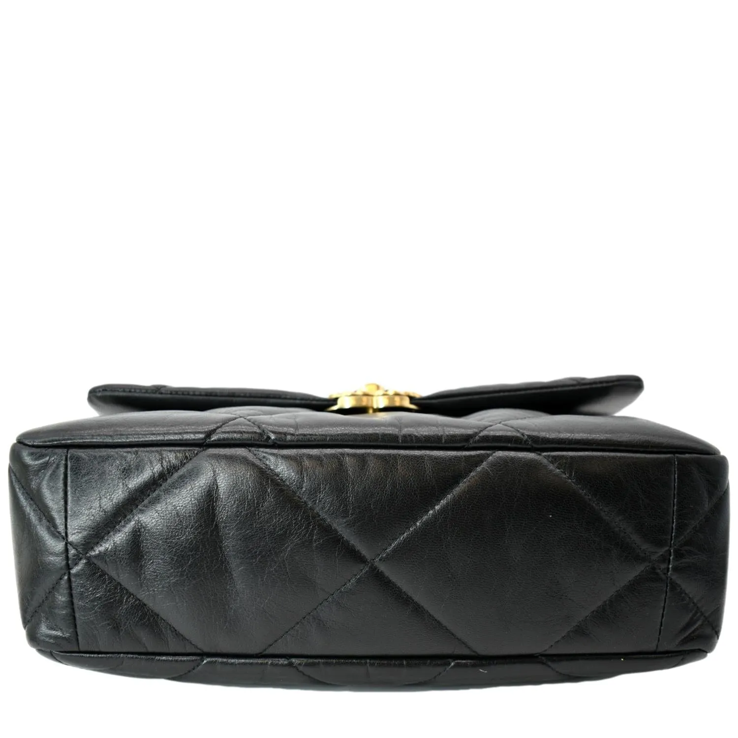19 Bag Lambskin Connected Shoulder Leather - CHANEL Risk-free Black Large Flap Quilted Deals Hot