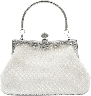 1920s Vintage Style Solid Color Beaded Evening Bag Simple Elegant Women's Clutch Suitable for Weddings, Parties