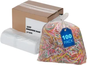 1InTheOffice Shredder Bags 56-60 Gallon., Large Shredder Bags,Paper Waste Bags Fits 50 Gallon, (100/Box)