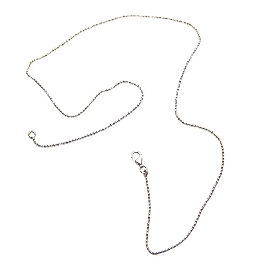 1mm tiny ball chain sterling silver necklace