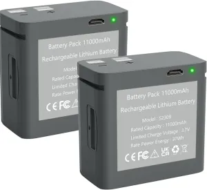 2 Pack Rechargeable Lithium Battery Pack for Cellular Trail Camera, 11000mAh Hunting Trail Camera Battery Compatible with LM2, Cell-Link Series, Including Charging Cable