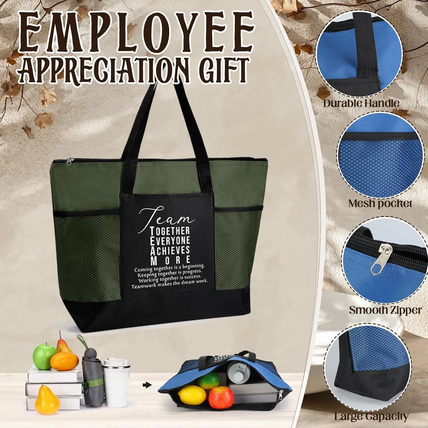 20 Pcs Team Employee Appreciation Tote Bags Gifts for Women Sport Work Nurse Team Teachers Coworker Office