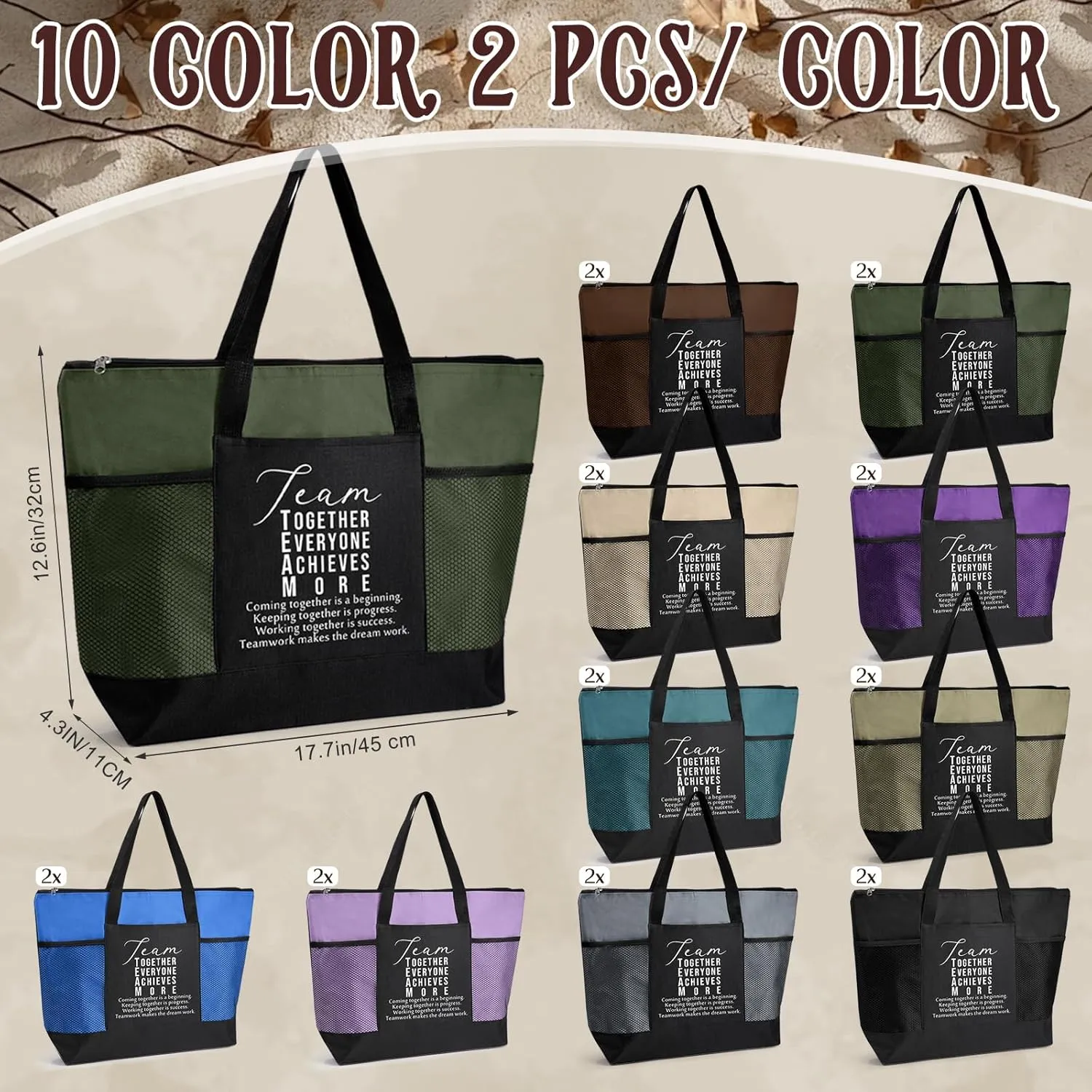 20 Pcs Team Employee Appreciation Tote Bags Gifts for Women Sport Work Nurse Team Teachers Coworker Office