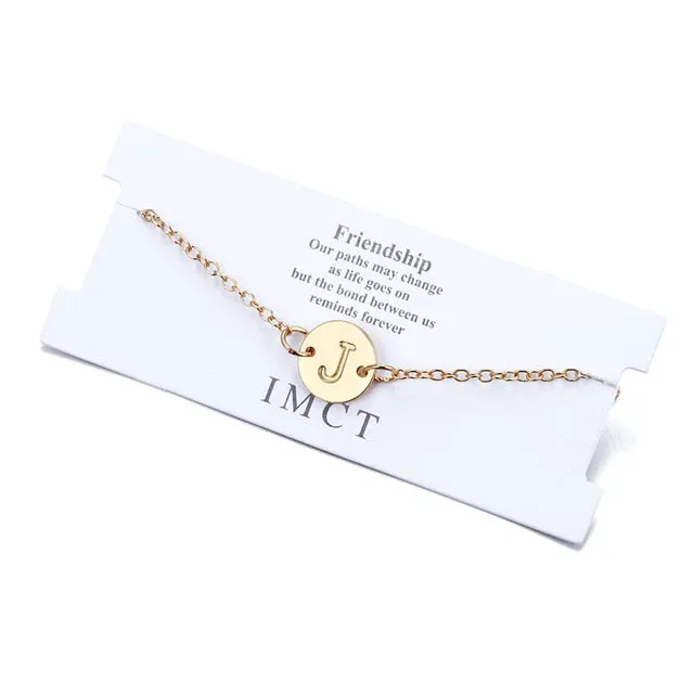 2019 Bracelets for Women Gold Color Letter Bracelet Simple Adjustable Bracelet Fashionable Jewelry Party for Gifts