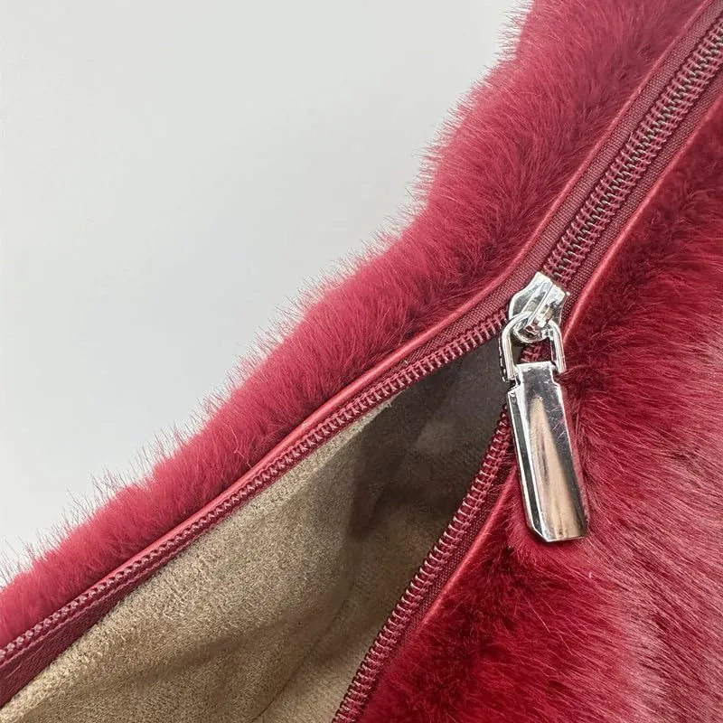 2024 Women's Plush Crossbody Dumpling Bag, Smart Casual Crossbody Shoulder Bag Y2K Purse Women's Crescent Bag