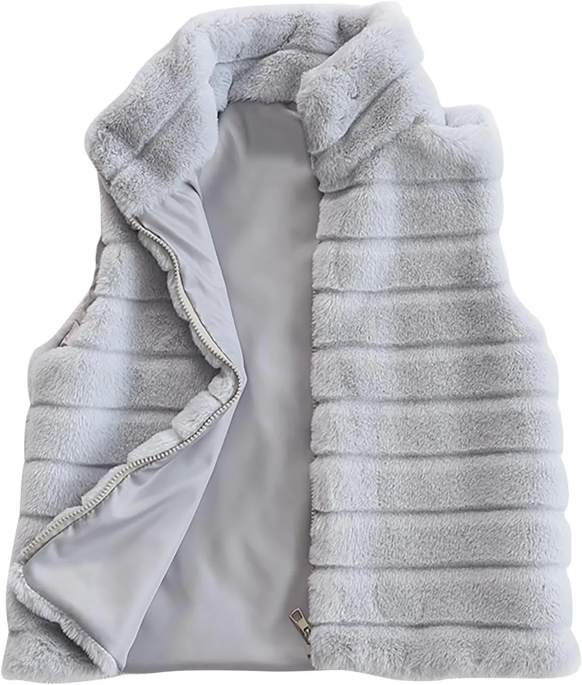 2025 Faux Fur Vest For Women Sleeveless Warm Stand Collar Puffer Jacket Soft Fuzzy Comfortable Faux Fur Jacket Vests