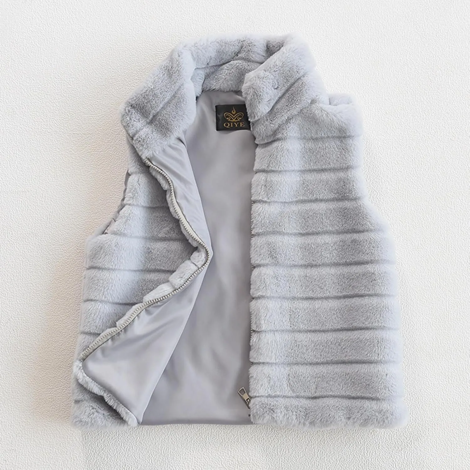 2025 Faux Fur Vest For Women Sleeveless Warm Stand Collar Puffer Jacket Soft Fuzzy Comfortable Faux Fur Jacket Vests