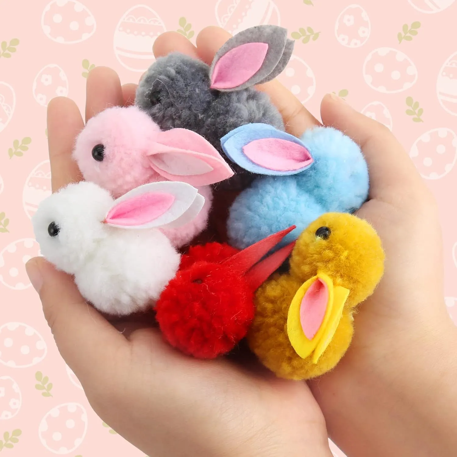 24 Pack Easter Eggs Fillers with Easter Bunny Plush, Easter Basket Stuffers for Kids Easter Eggs with Toys Inside, Easter Bunny Mini Stuffed Animal for Easter Eggs Hunts Party Favors Surprise Egg