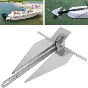 2kg Boat Anchor – Stainless Steel Marine Anchor Gear for 17–22ft Vessels, Chain and Anchoring Hardware Included
