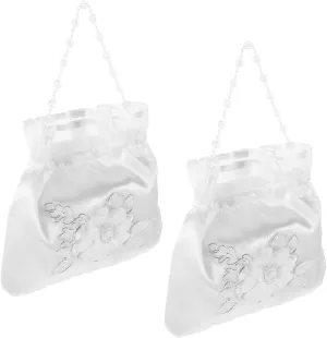 2pcs Bridal Wedding Bag Set Bridesmaid Party Favor Bag Bridal Money Drawstring Purse for Wedding