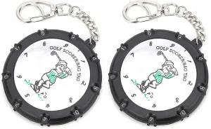 2pcs Portable Stroke Counter, Up to 18 Shots Score with a Wheel Numbers, 18 Hole Score Counter Device with Key Chain for Golfers