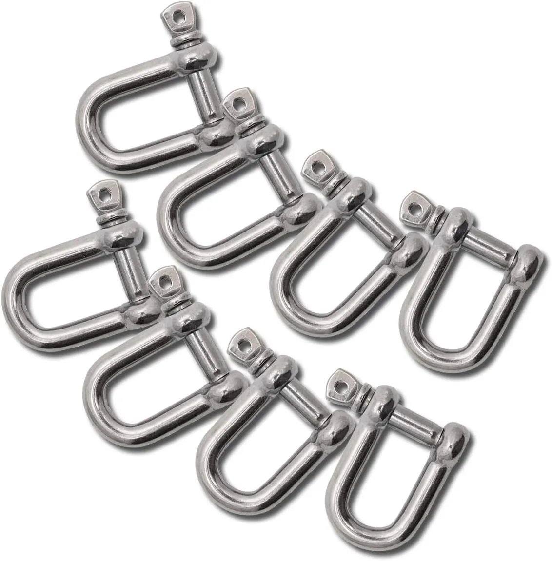304 Stainless Steel D Shape Load Shackle for Camping, Hiking and Other Outdoor Sports 4mm 6mm 8mm 10mm 14mm