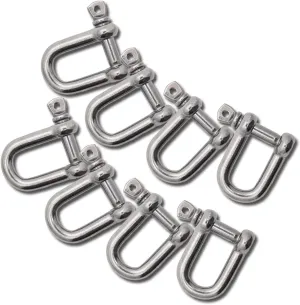 304 Stainless Steel D Shape Load Shackle for Camping, Hiking and Other Outdoor Sports 4mm 6mm 8mm 10mm 14mm