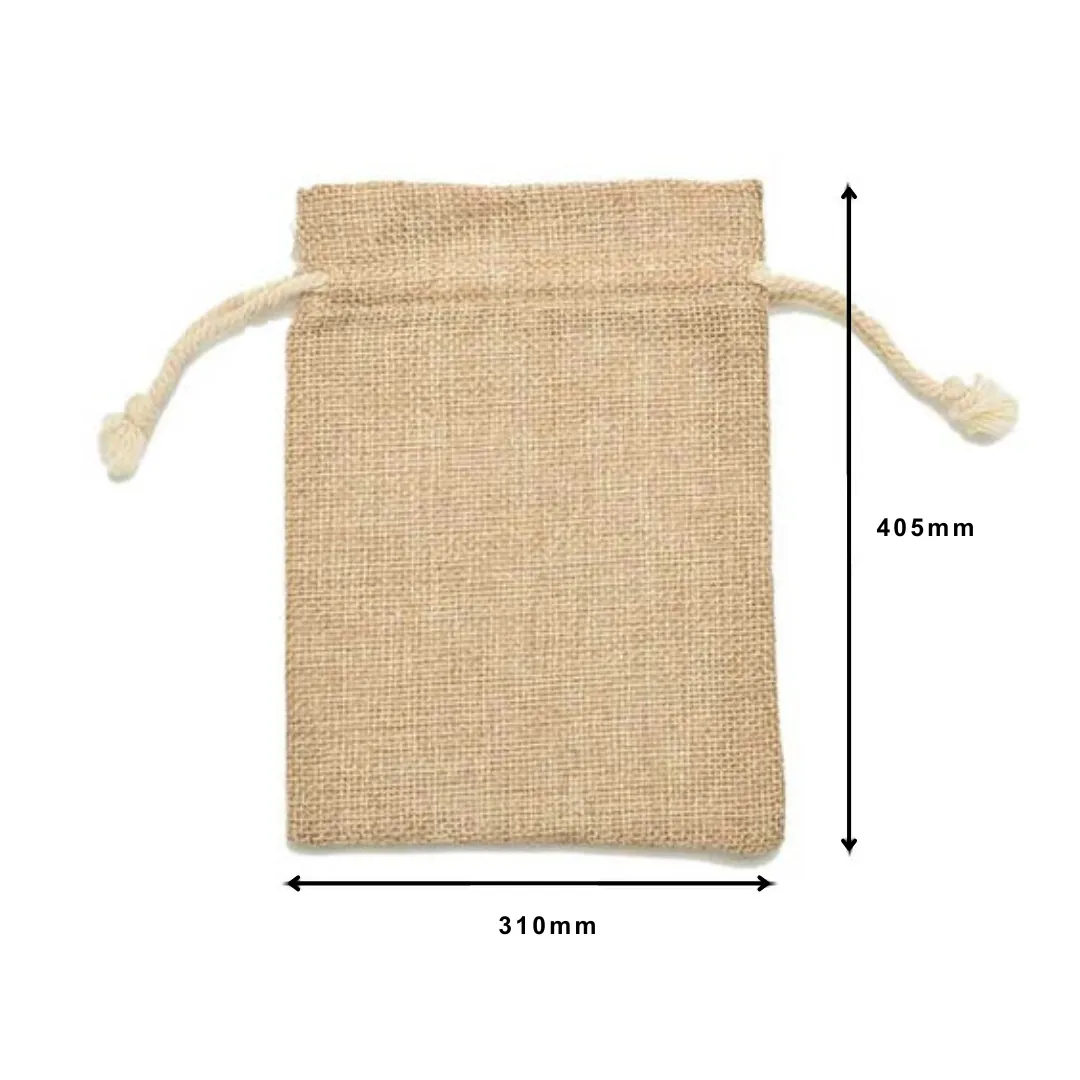 30pcs 310 x 405mm Rustic Brown Burlap Gunny Sack – Heavy-Duty 10oz Natural Jute Bag with Drawstring Closure for Storage, Gift Wrapping & Everyday Use