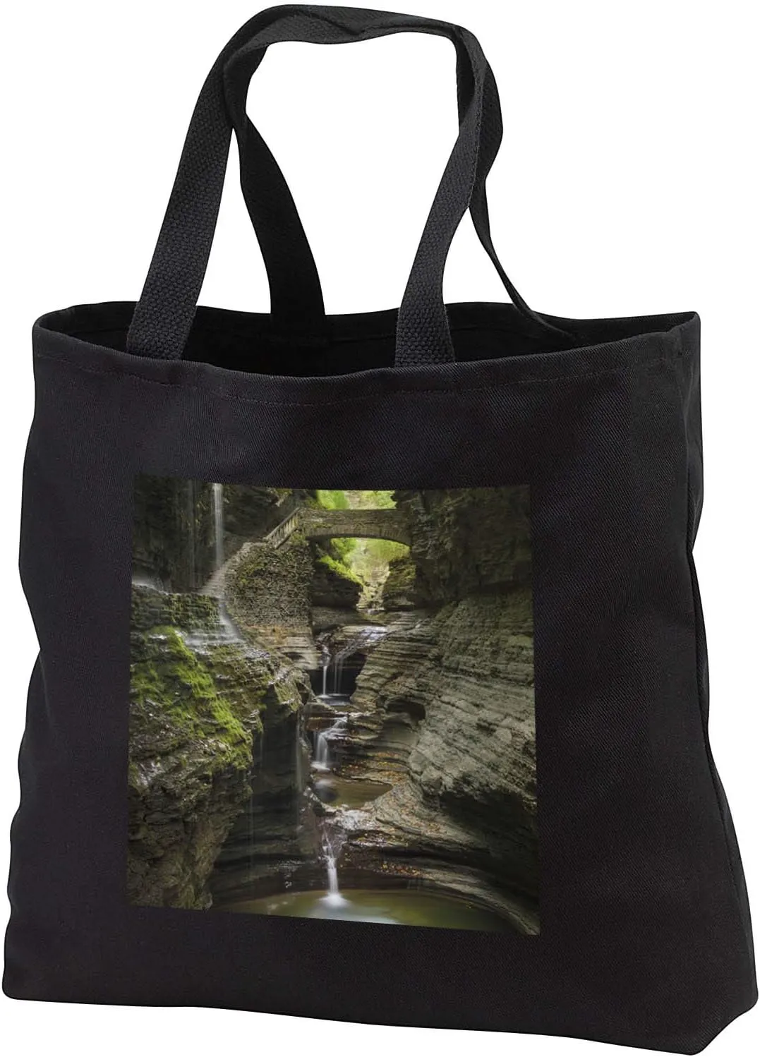 3dRose New York. Waterfalls along the Gorge Trail, Watkins Glen State Park. - Tote Bags (tb_346767)