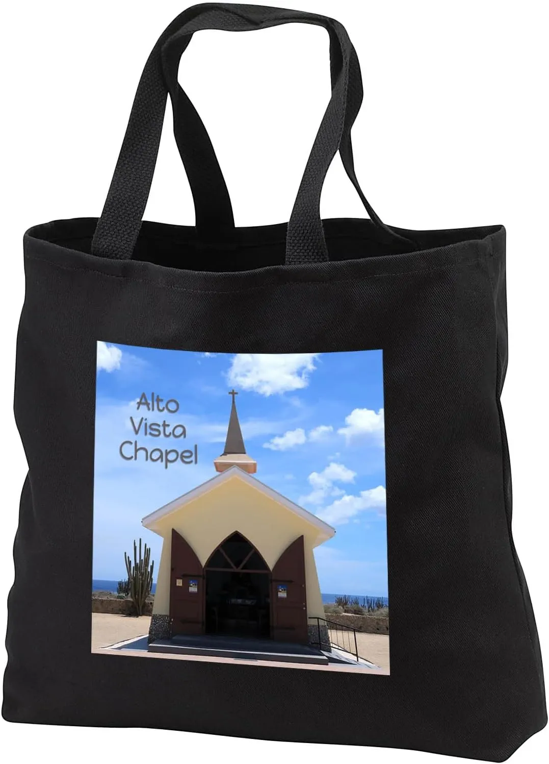 3dRose Photograph of the Alto Vista Chapel in Noord, Aruba. - Tote Bags (tb_326744)