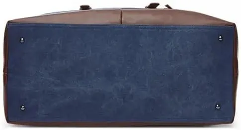 40L Canvas Weekender Travel Duffle Cabin Bag with Detachable Shoulder Strap Multicolor (Navy)