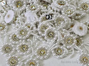 50 Appliques Patches Rhinestone Handmade Embroidered Indian Sewing Thread Dresses Handcrafted Beaded Patches Appliques Crafting Supply