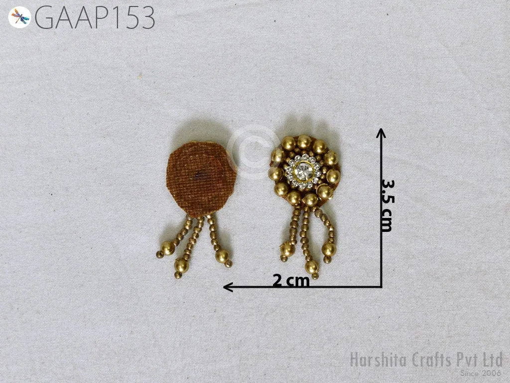 50 Appliques Patches Rhinestone Handmade Embroidered Indian Sewing Thread Dresses Handcrafted Beaded Patches Appliques Crafting Supply