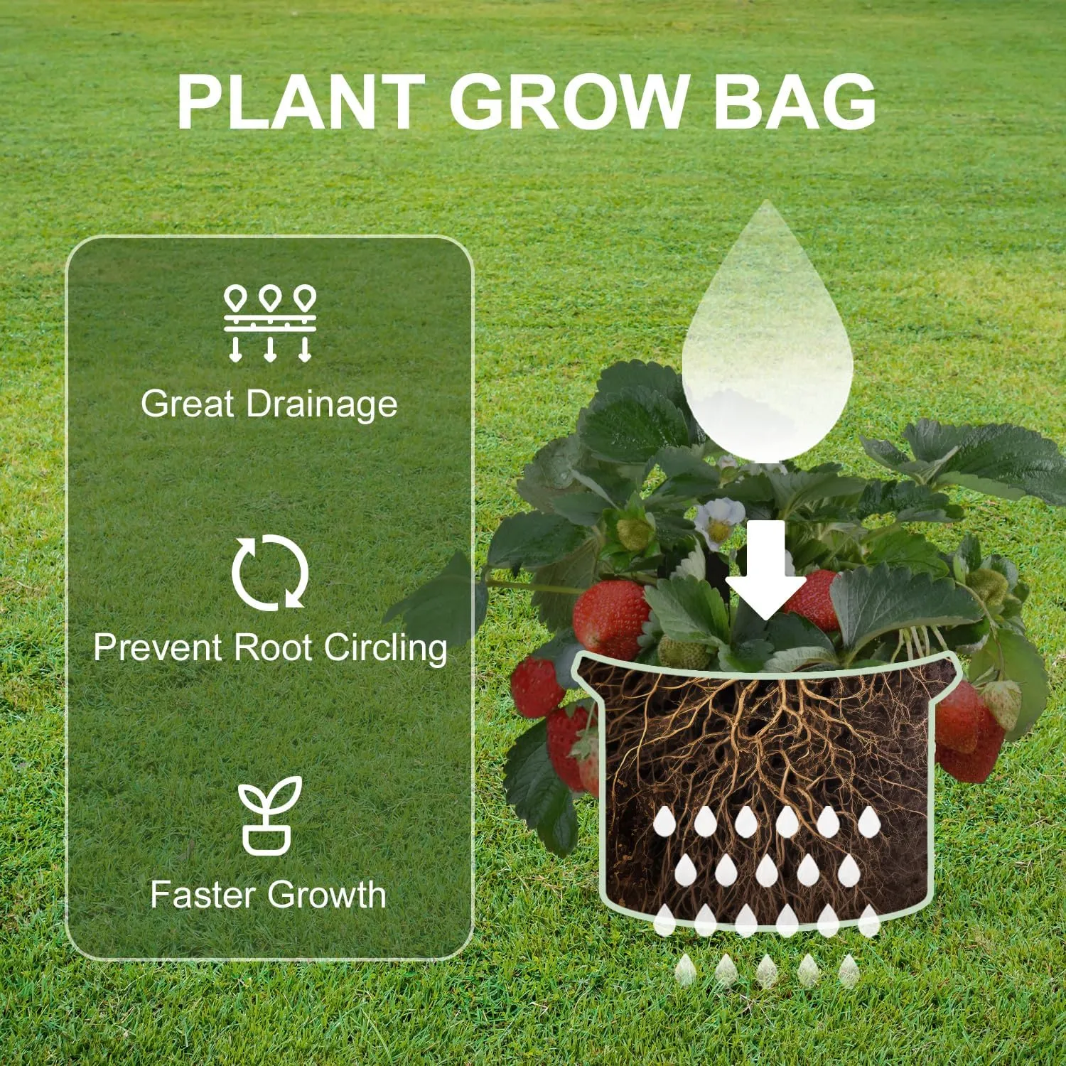 6-Pack 10 Gallon Grow Bags Heavy Duty Thickened Plant Pot with Handles Recycled Nonwoven Fabrics Grow Bag Fabric Pots for Gardening, Suitable for Vegetables, Flower, Fruit