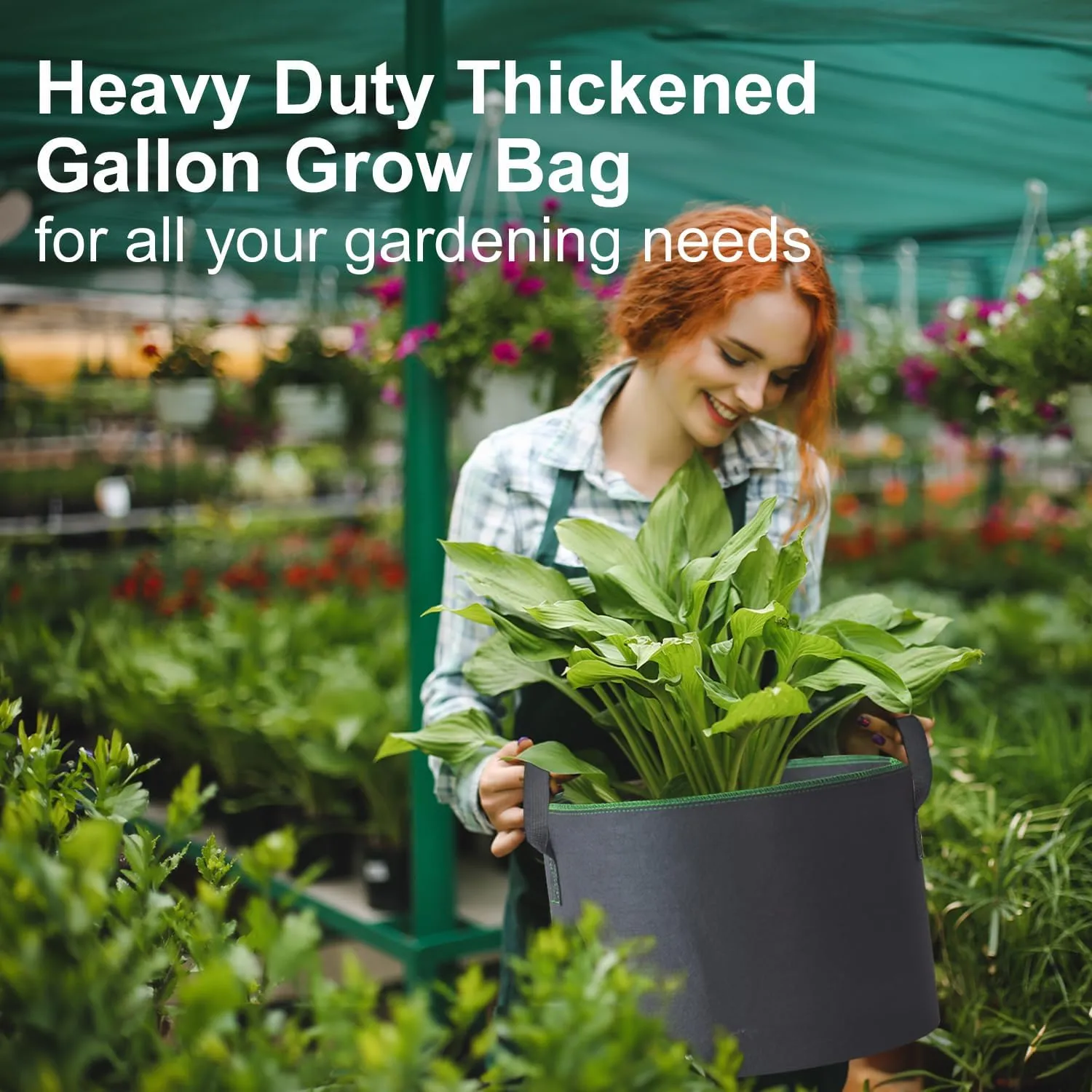 6-Pack 10 Gallon Grow Bags Heavy Duty Thickened Plant Pot with Handles Recycled Nonwoven Fabrics Grow Bag Fabric Pots for Gardening, Suitable for Vegetables, Flower, Fruit