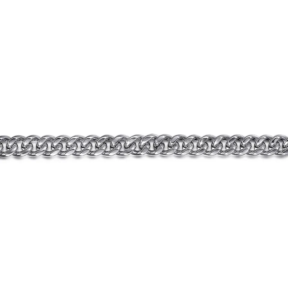 6mm 925 Sterling Silver Solid Mens Link Chain with Diamond Cut Bracelet