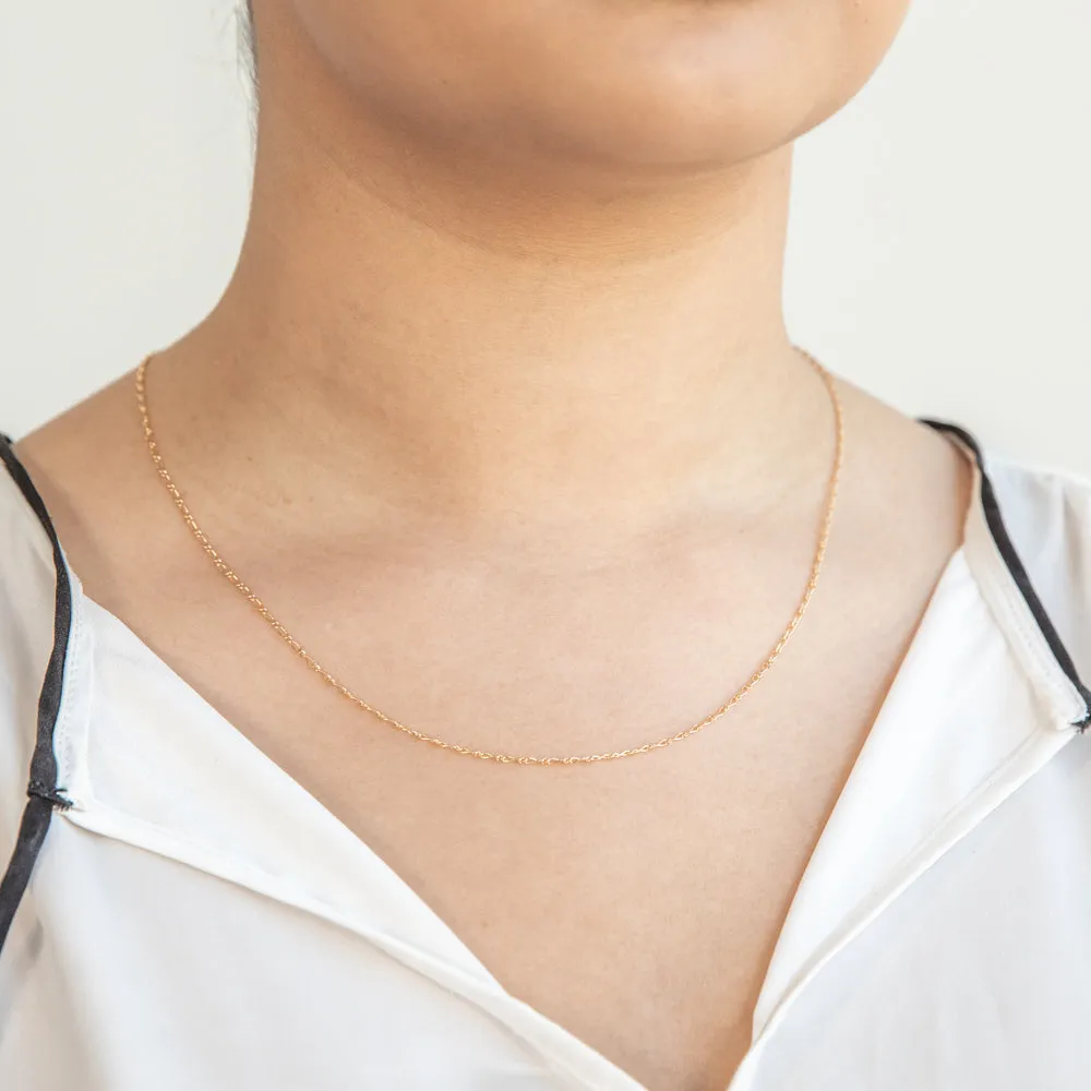 9ct Yellow Gold 40 Gauge 1:1 Figaro 51cm Chain