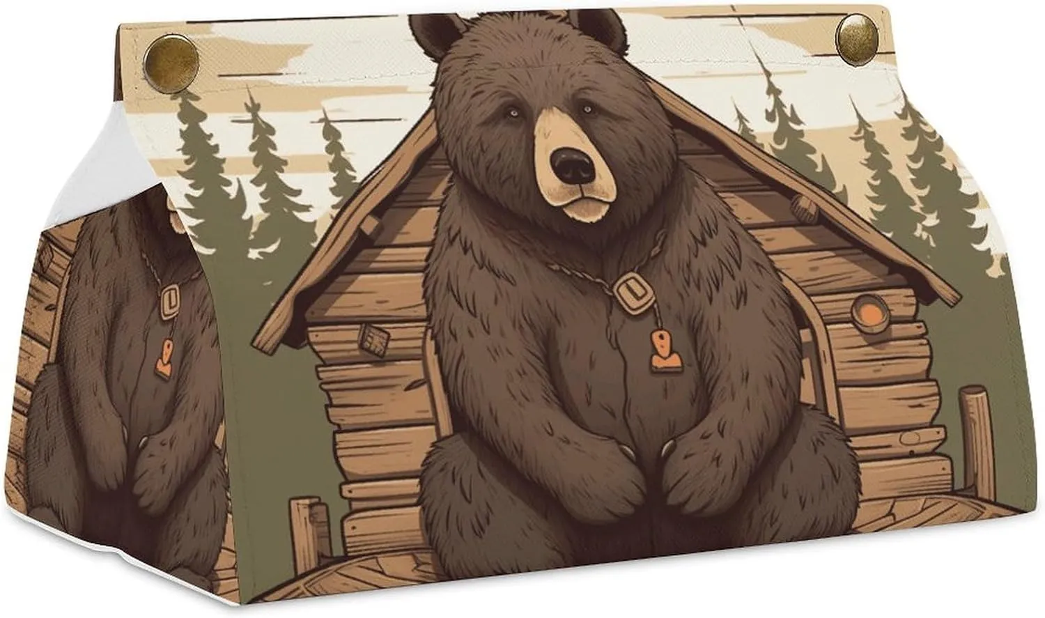A Gym Artifact, The Canvas Rustic Lodge Bear Printed Yoga Storage Bag Is Durable, Wear-resistant And Does Not Strangle Shoulders. It Is Suitable for Both Men And Women