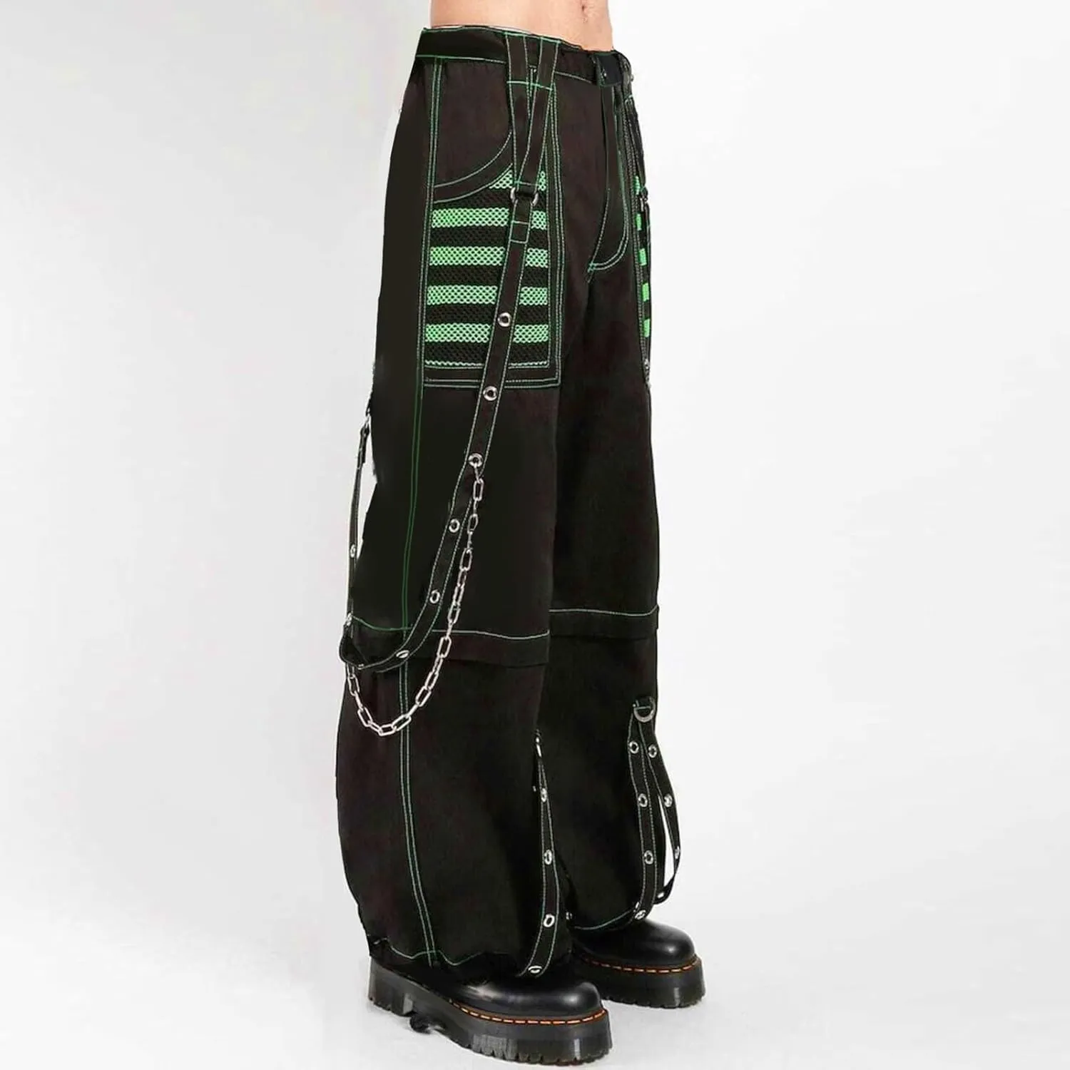 Adoeren Women Y2k Gothic Punk Pants Wide Leg Denim Jean Cargo Pants Harajuku Grunge Tripp Pants Retro Streetwear Trousers