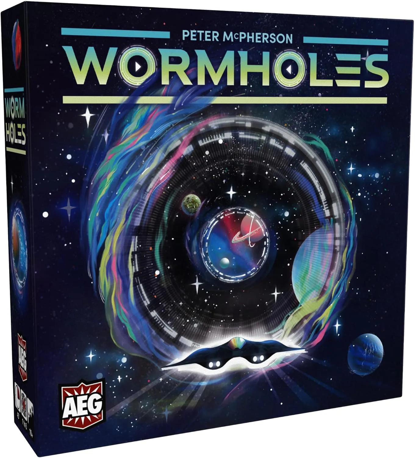 AEG Wormholes | Connect the Galaxy, Warp Ships | Science Fiction Space Exploration Modular Pick-Up and Deliver Board Game | 1-5 Players | Ages 10 