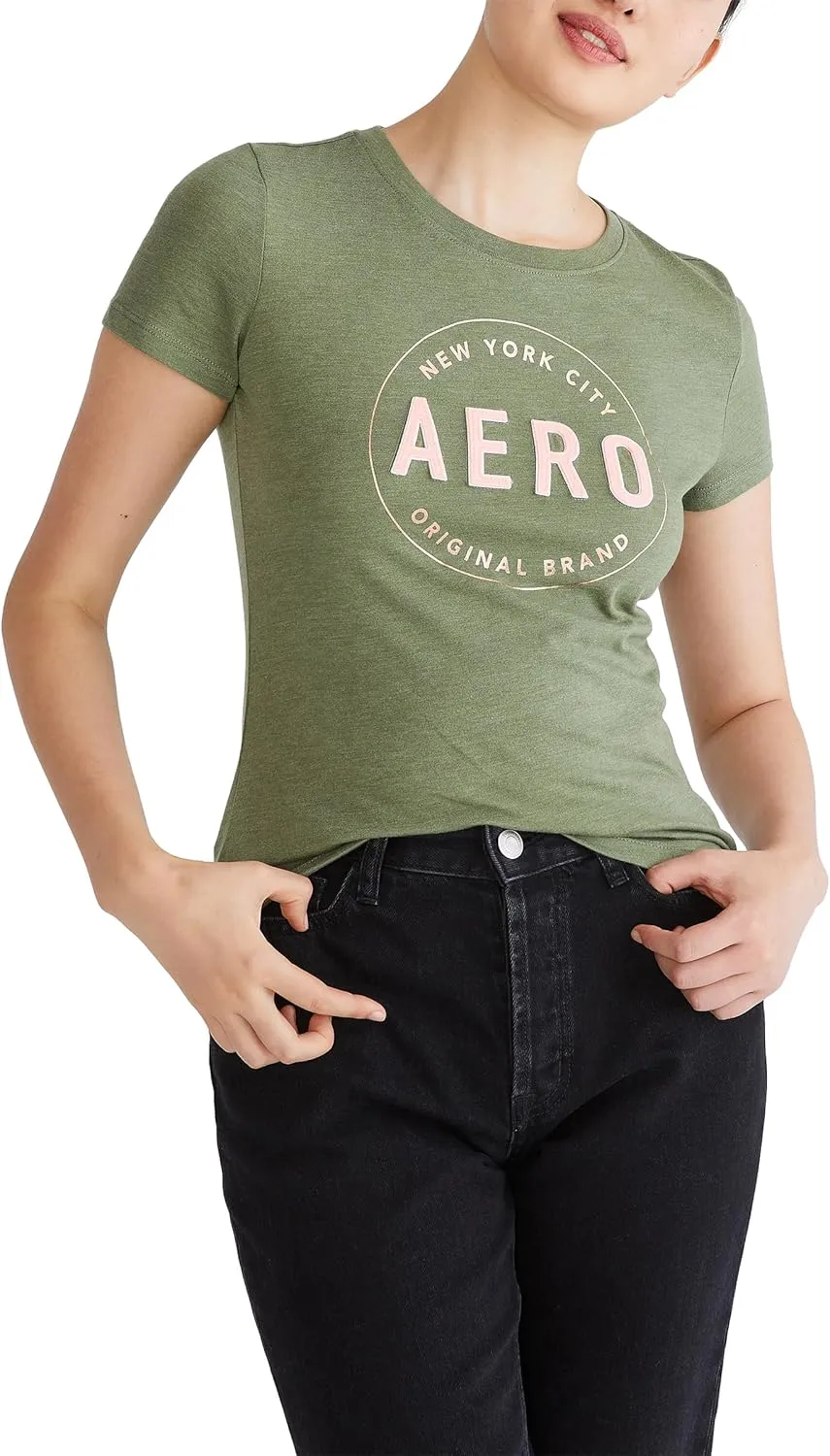 AEROPOSTALE Women's Circle Short Sleeve Graphic Tee