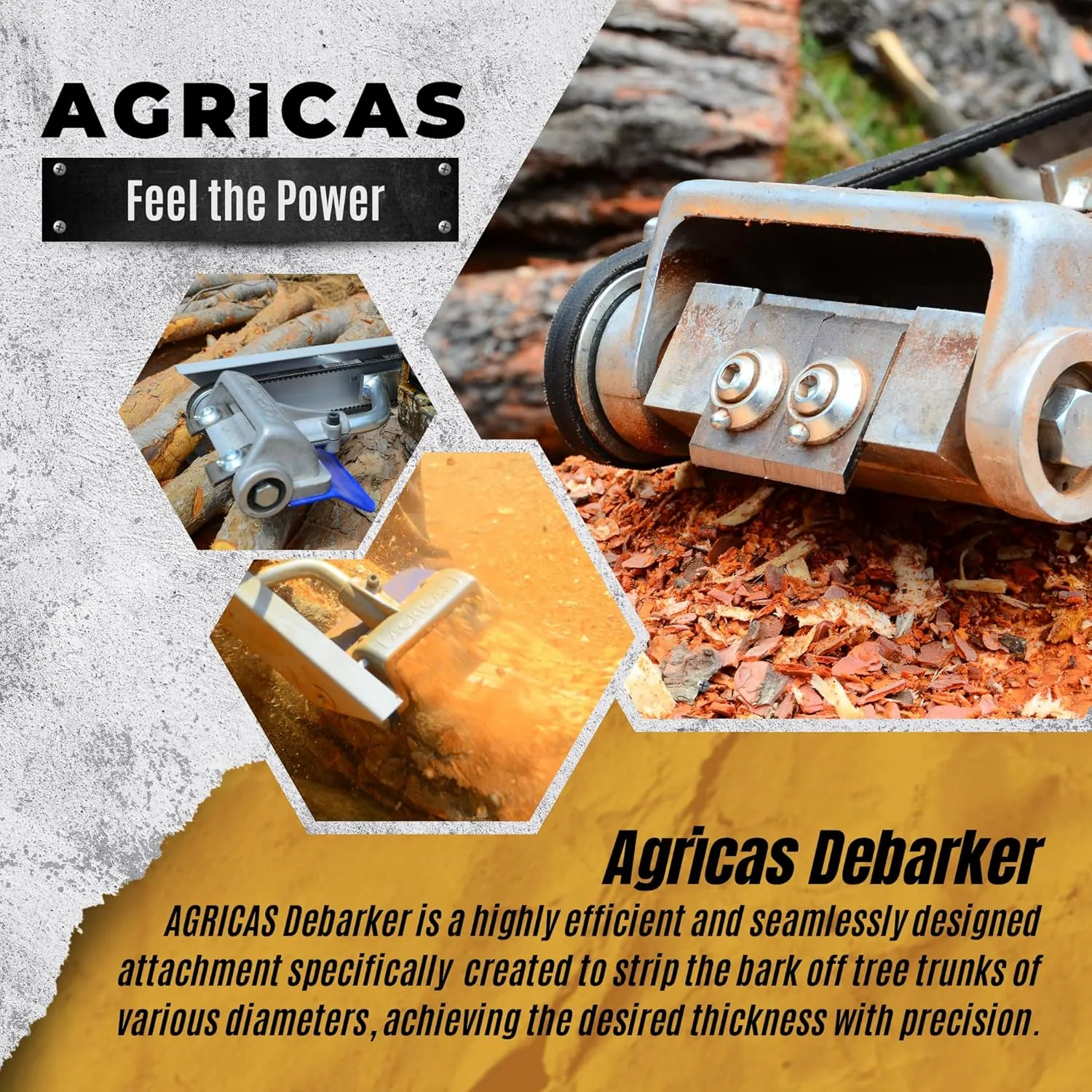 AGT004 Chainsaw Debarker, Log Peeler, and Tree Debarker – Log Wizard Debarking Tool for Timber Processing, Compatible with STIHL 029, 044, 046, Ms(290,311,360,361,390,391,440,441,460,461,462)