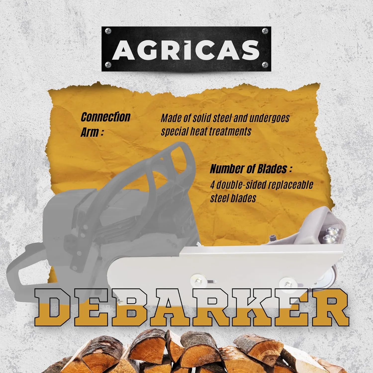 AGT004 Chainsaw Debarker, Log Peeler, and Tree Debarker – Log Wizard Debarking Tool for Timber Processing, Compatible with STIHL 029, 044, 046, Ms(290,311,360,361,390,391,440,441,460,461,462)