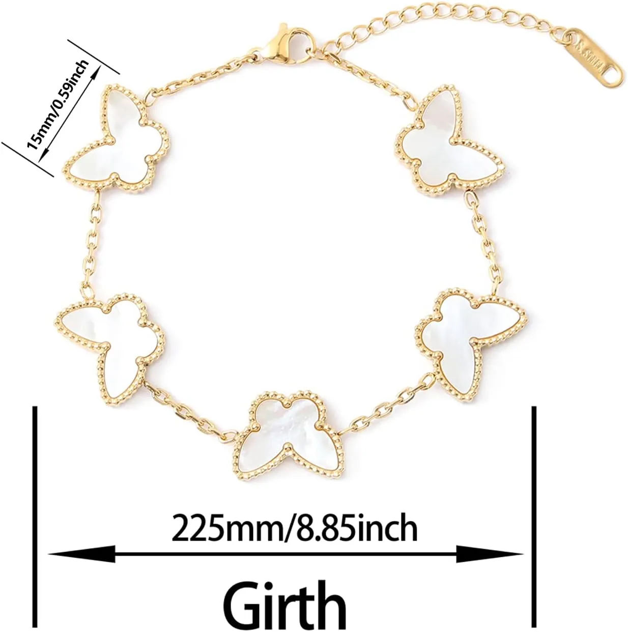AIMADE Lucky Butterfly Bracelet for Women 18K Gold Plated Simple Fashion Bracelet Link Jewelry Gifts for Women