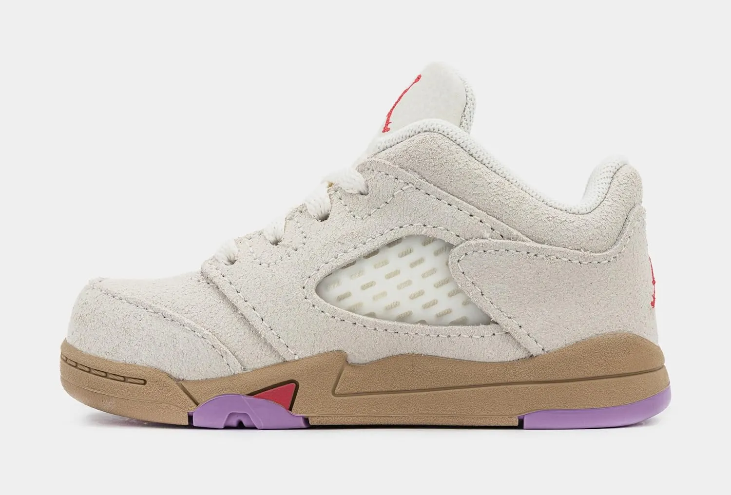 Air Jordan 5 Retro Low Infant Toddler Lifestyle Shoes (Pale Ivory/Fusion Red/Desert)